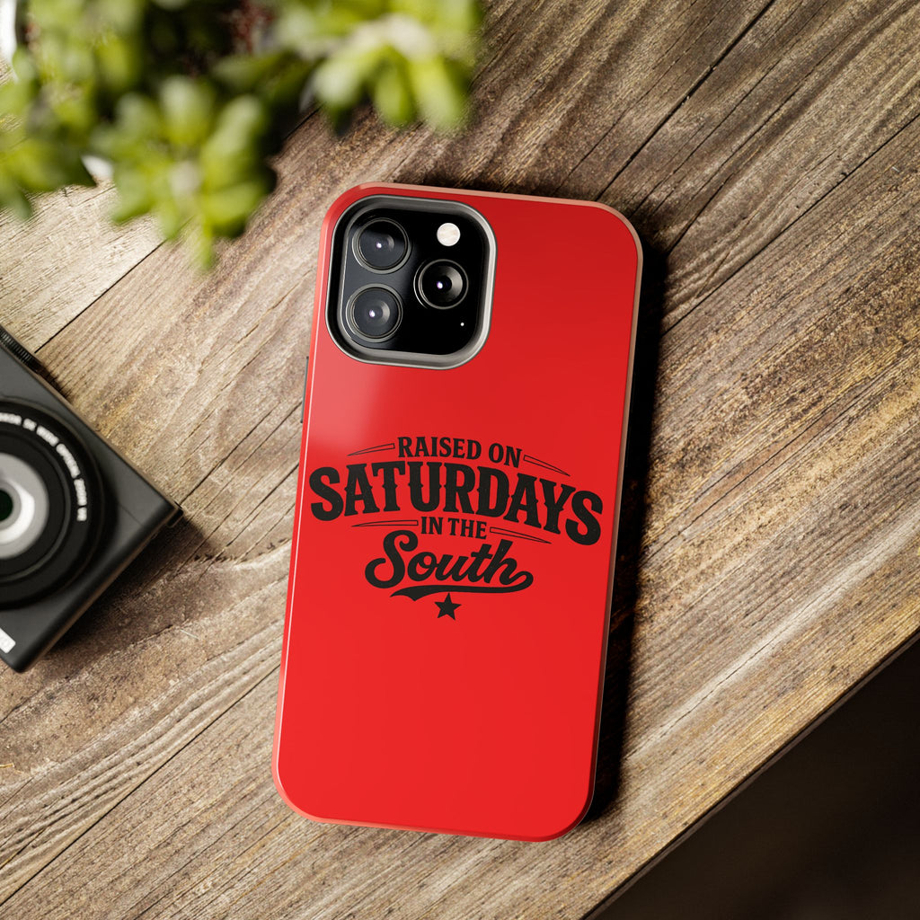 Raised On Saturdays In The South Phone Case-(red)