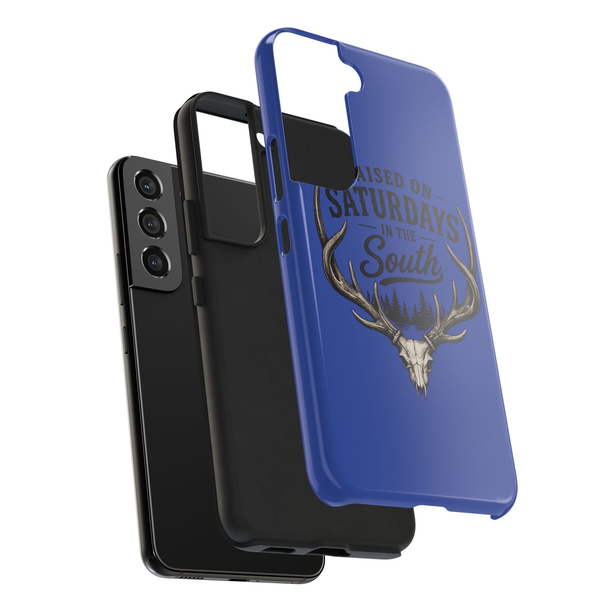 Raised On Saturdays In The South Phone Case - The Spread Runs Deep In The Woods-(blue)