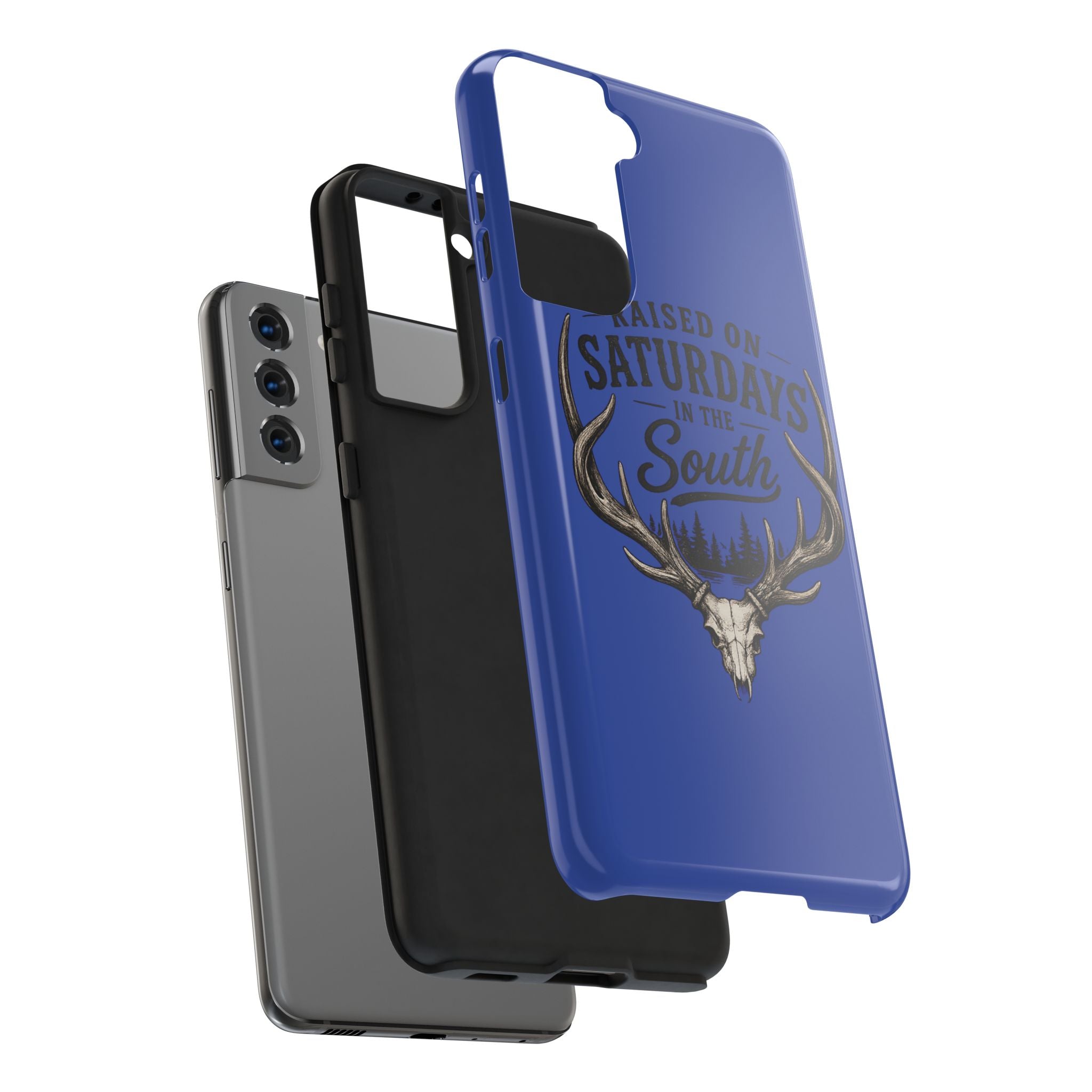 Raised On Saturdays In The South Phone Case - The Spread Runs Deep In The Woods-(blue)