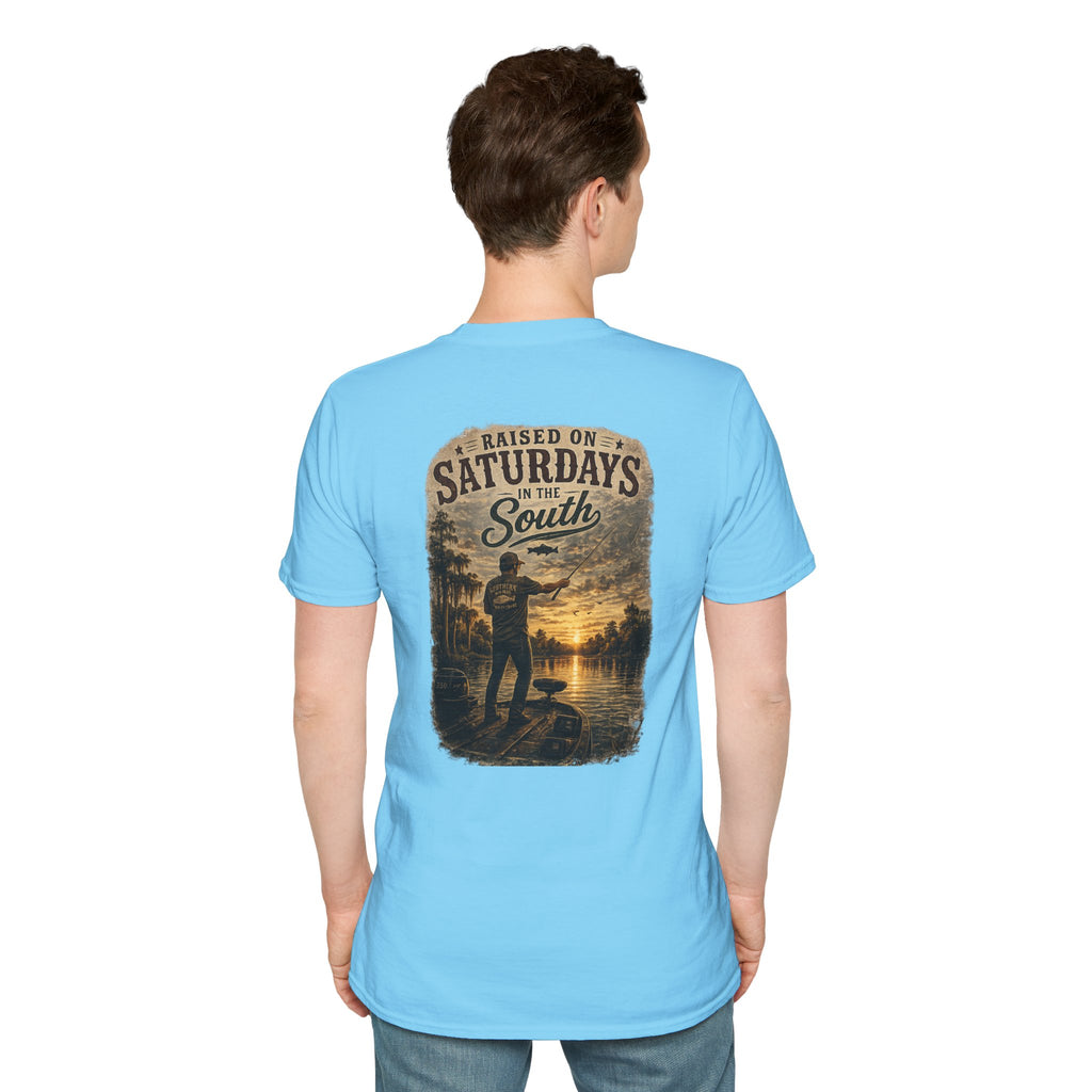 "Raised On Saturdays In The South" Vintage T-Shirt-Saturdays Are Made For Fishin