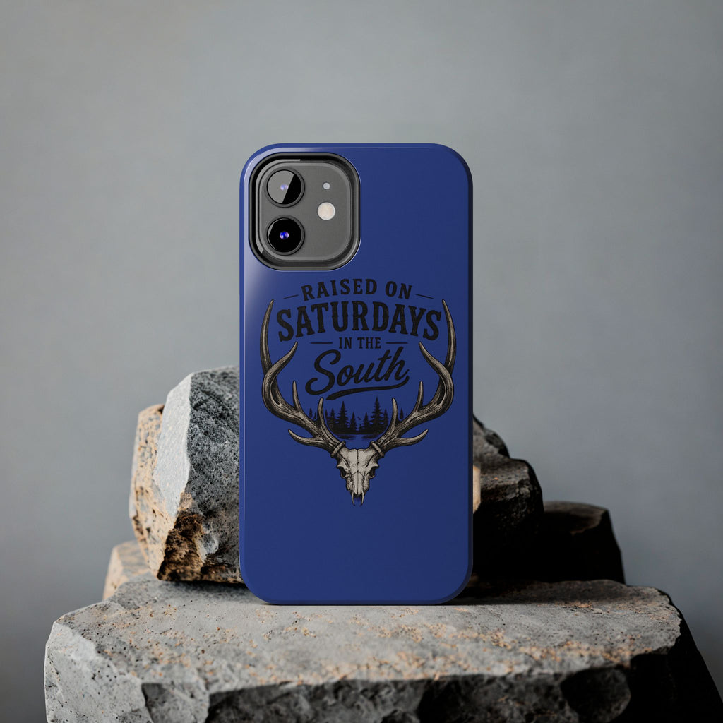 Raised On Saturdays In The South Phone Case - The Spread Runs Deep In The Woods-(blue)