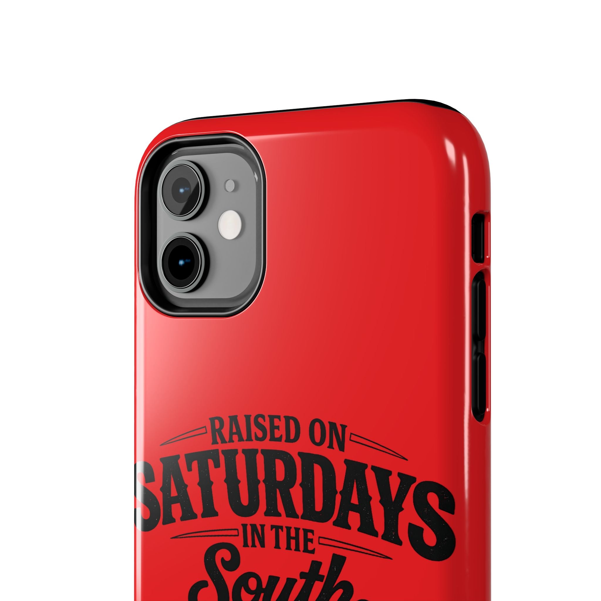 Raised On Saturdays In The South Phone Case-(red)