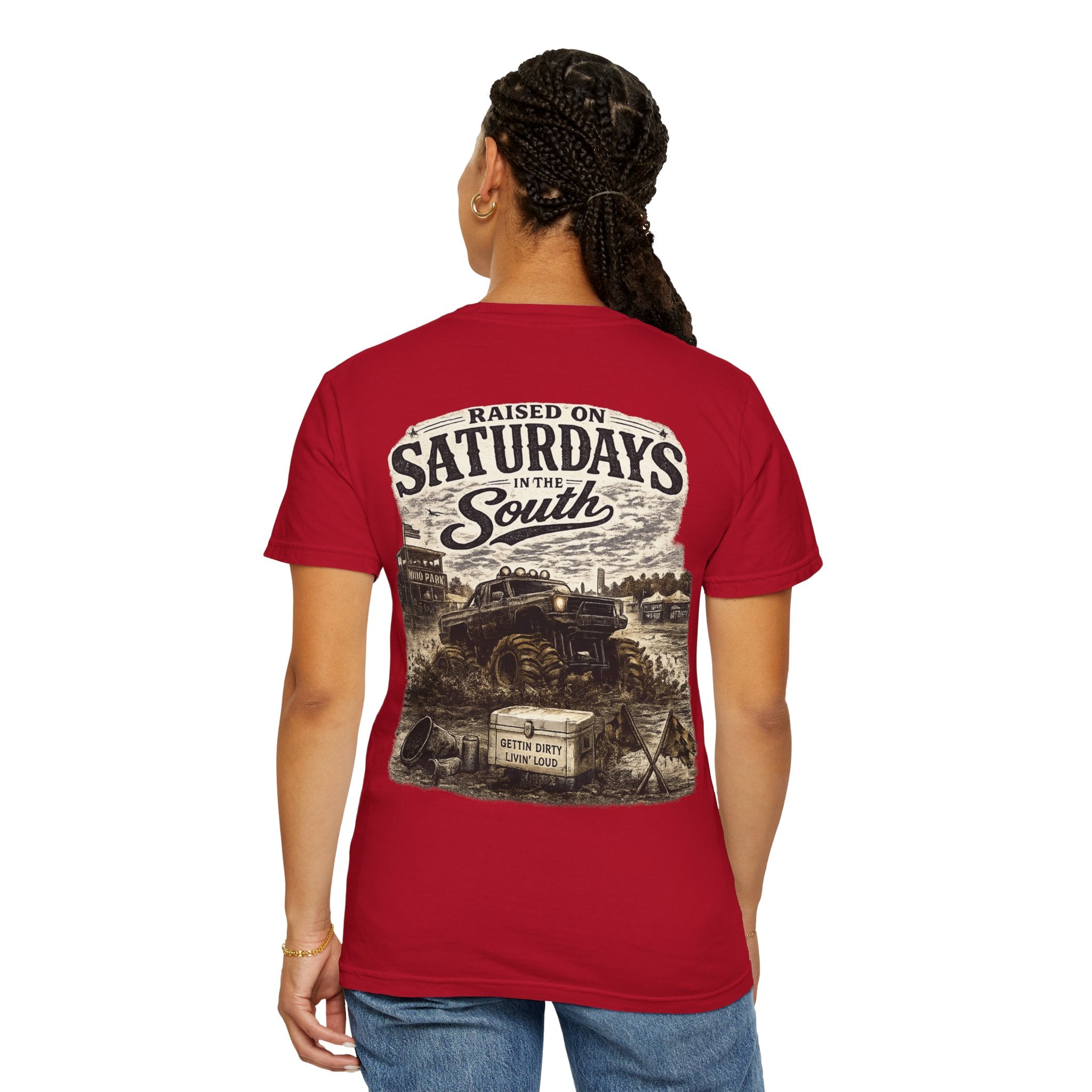 Raised On Saturdays In The South T-Shirt- Mud Park Saturdays