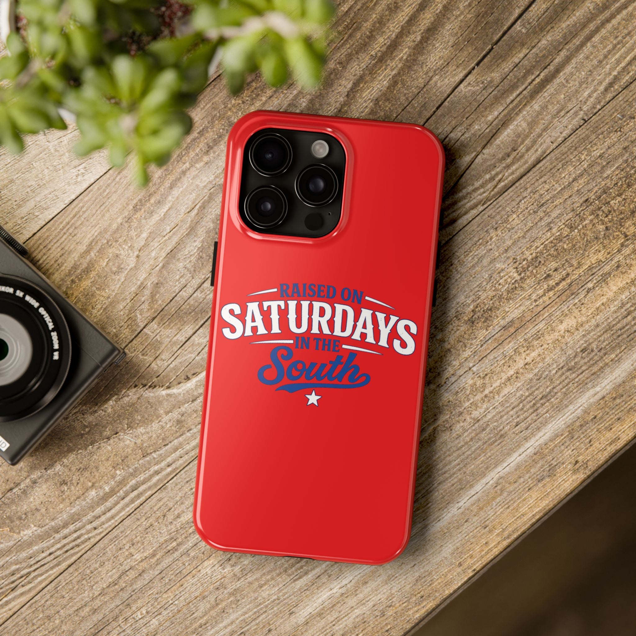 Raised On Saturdays In The South Phone Case-(red)