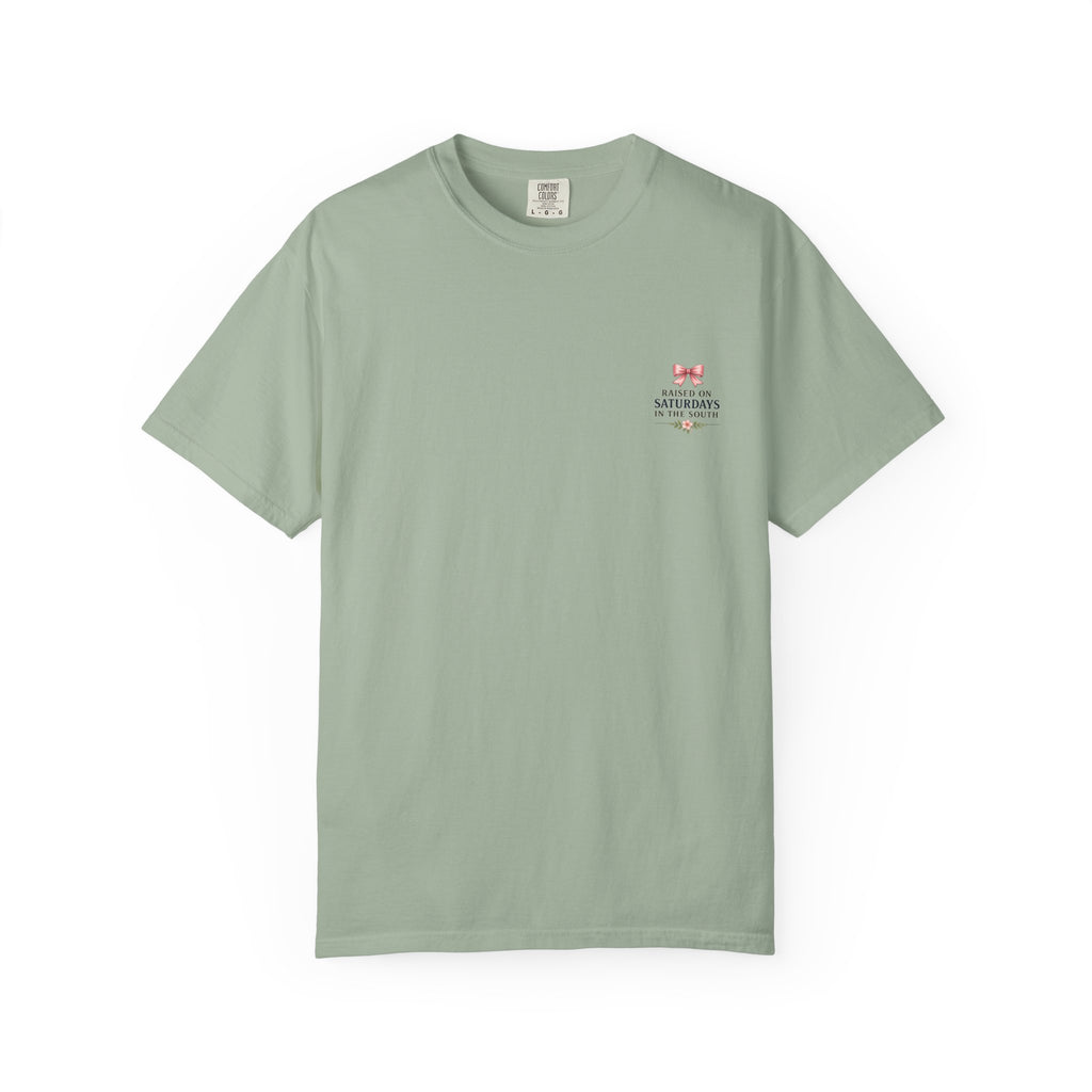 Raised On Saturdays In The South T-Shirt — Rustic Highland Cow