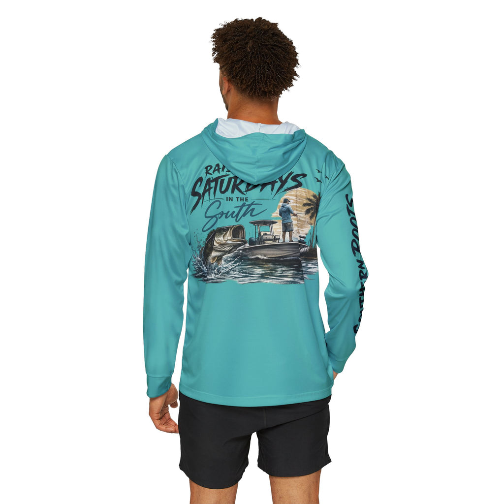 Raised On Saturdays In The South - performance hoodie- Southern Roots Timeless Tradition fishing