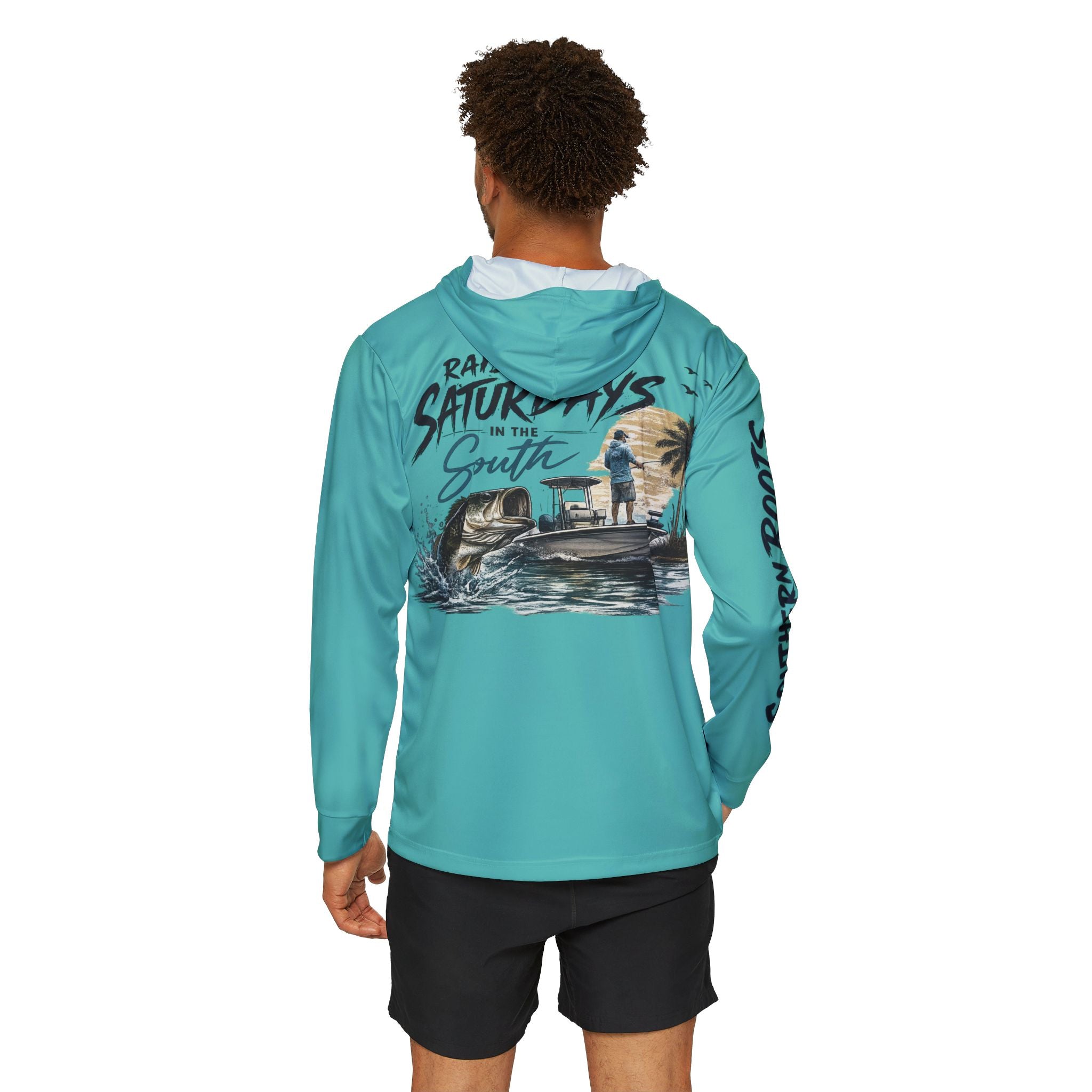 Raised On Saturdays In The South - performance hoodie- Southern Roots Timeless Tradition fishing