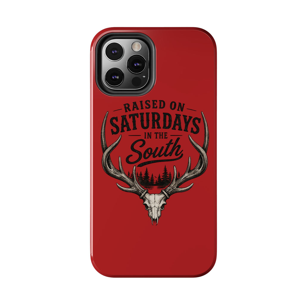 Raised On Saturdays In The South Phone Case-Spread Runs Deep In The Woods-(red)