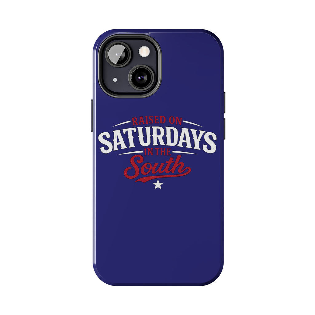 Raised on Saturdays in the South Phone Case-(blue)
