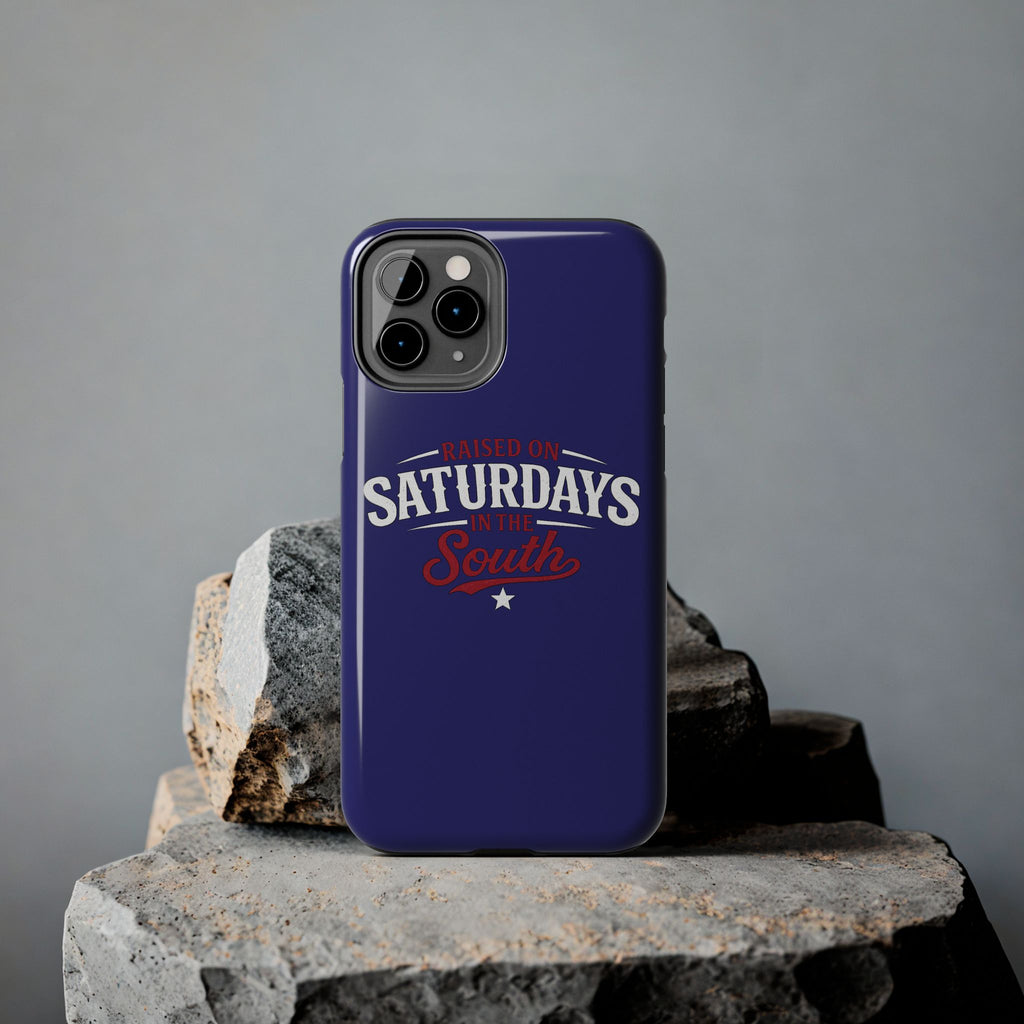 Raised on Saturdays in the South Phone Case-(blue)