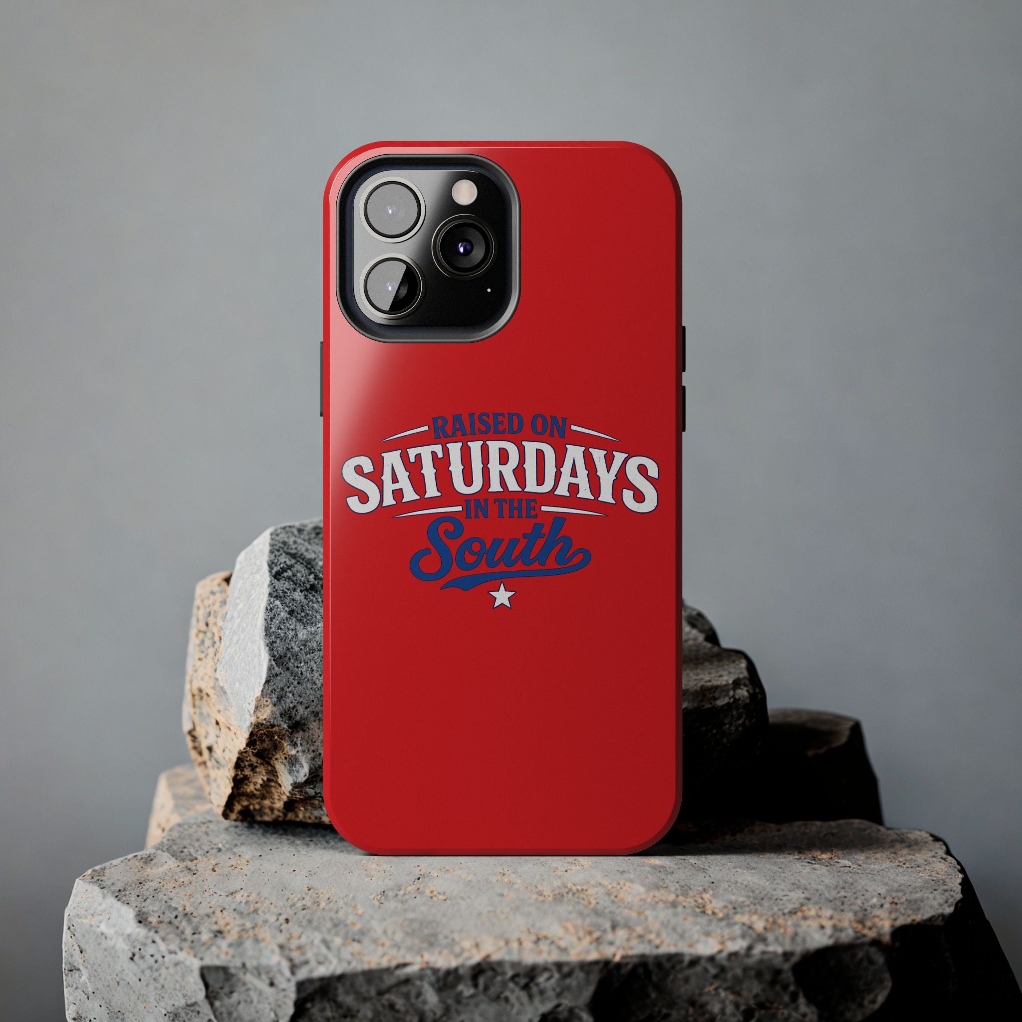 Raised On Saturdays In The South Phone Case-(red)