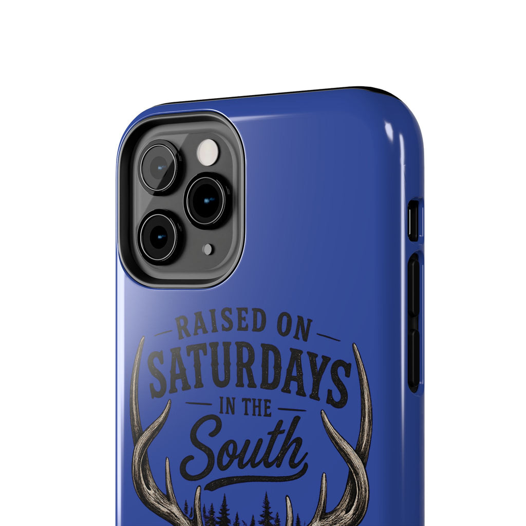 Raised On Saturdays In The South Phone Case - The Spread Runs Deep In The Woods-(blue)