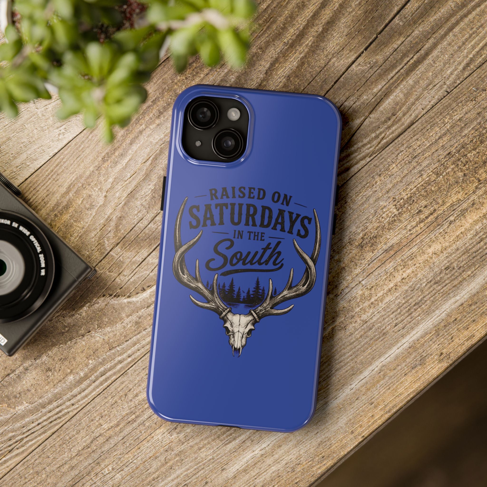 Raised On Saturdays In The South Phone Case - The Spread Runs Deep In The Woods-(blue)