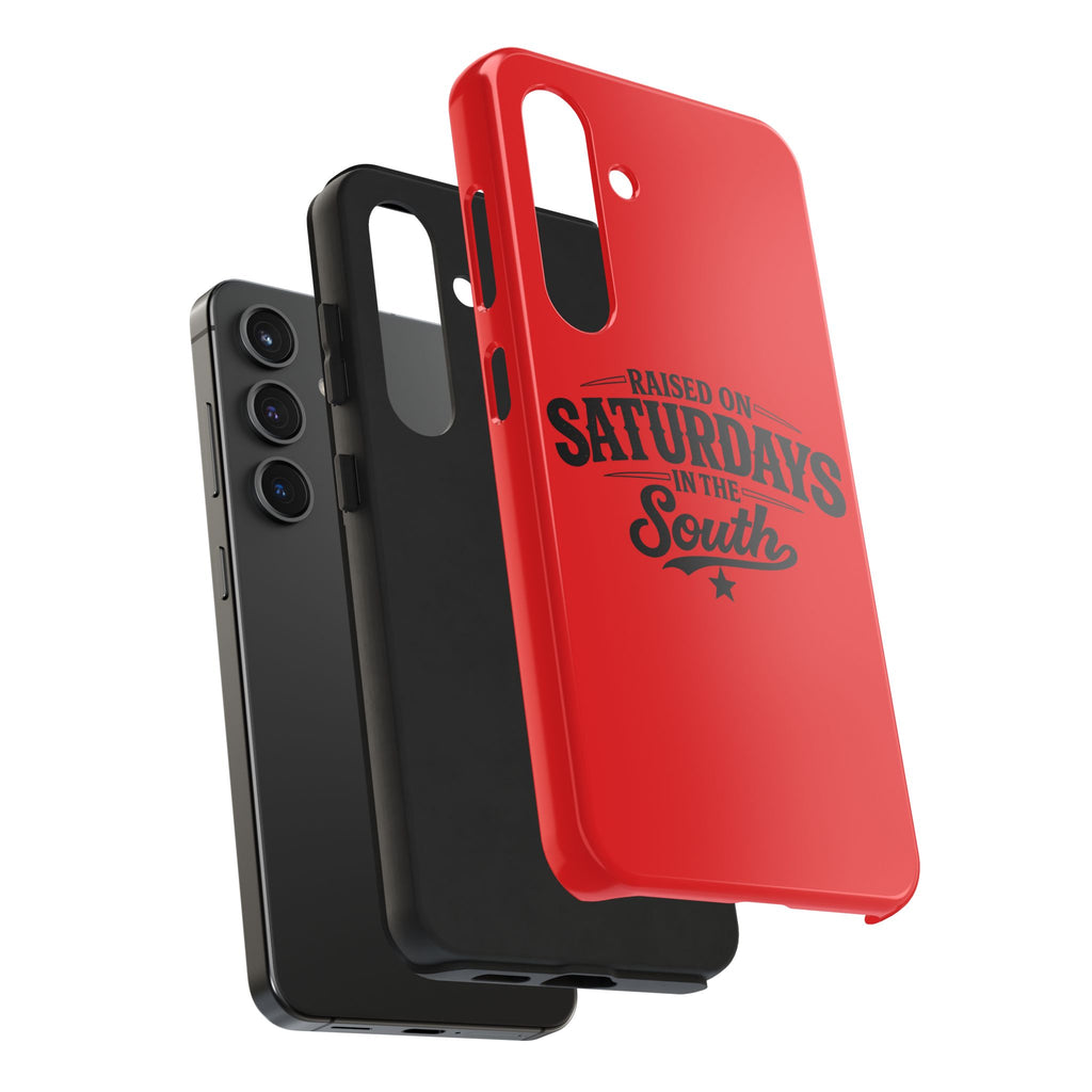Raised On Saturdays In The South Phone Case-(red)