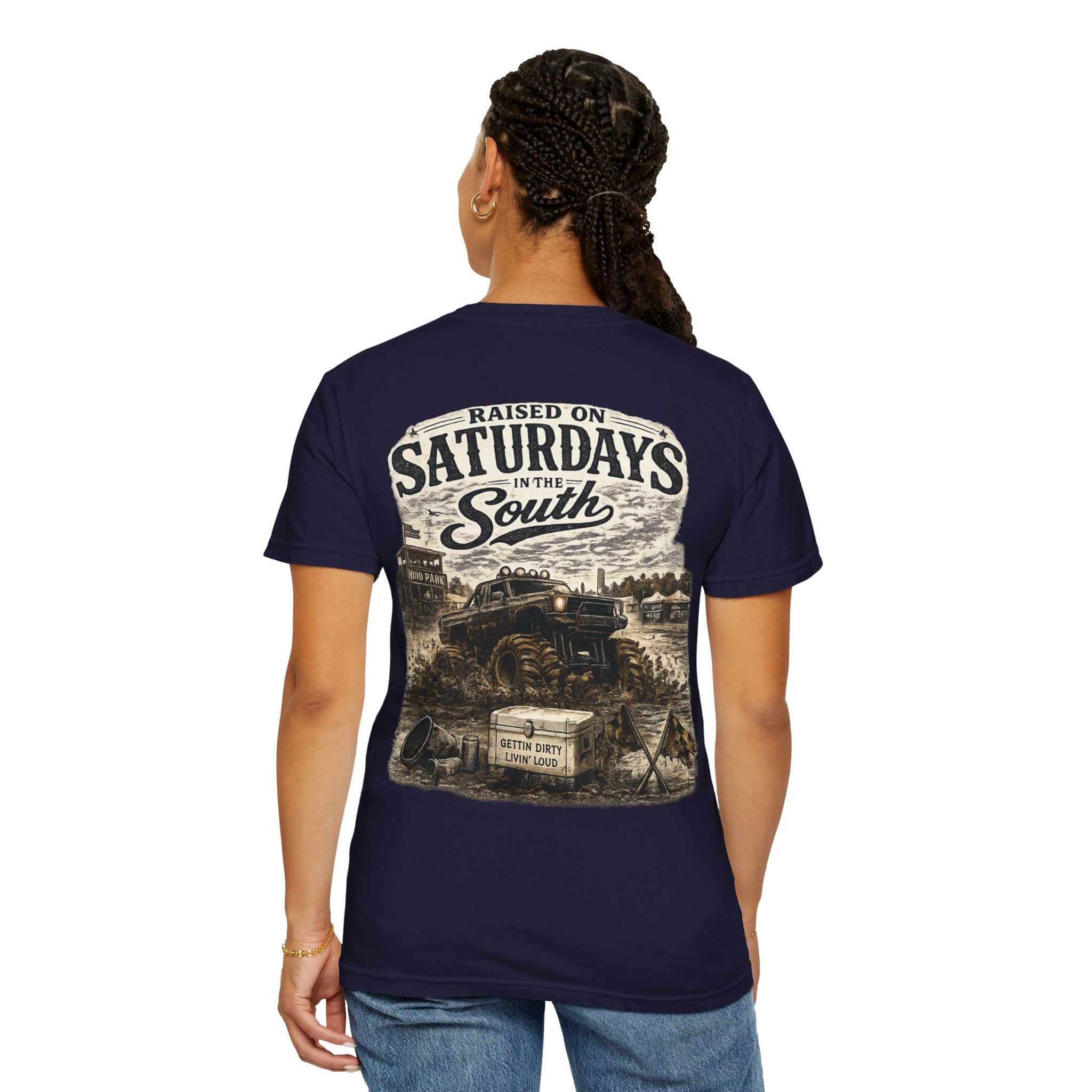 Raised On Saturdays In The South T-Shirt- Mud Park Saturdays