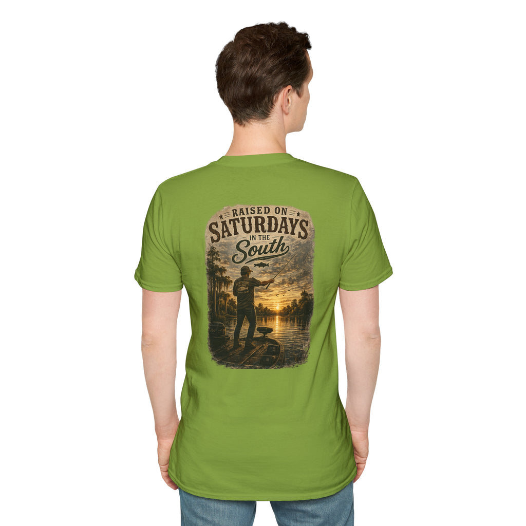 "Raised On Saturdays In The South" Vintage T-Shirt-Saturdays Are Made For Fishin