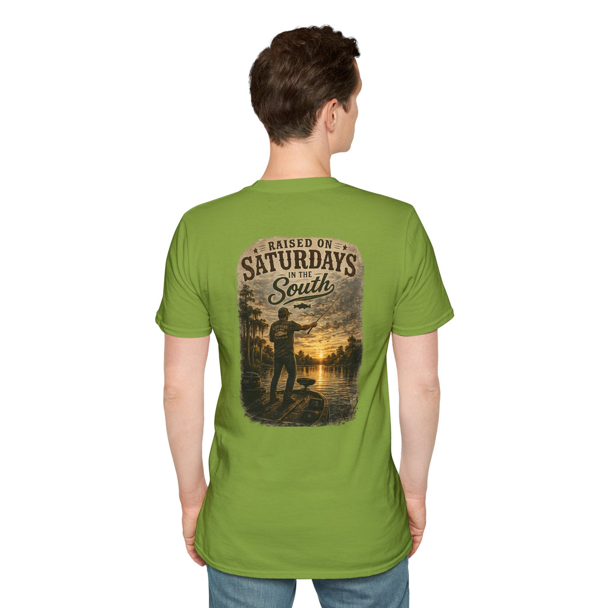 "Raised On Saturdays In The South" Vintage T-Shirt-Saturdays Are Made For Fishin