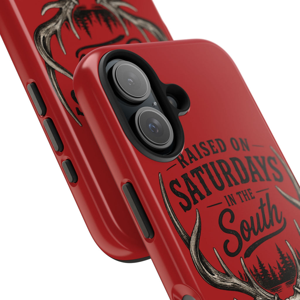 Raised On Saturdays In The South Phone Case-Spread Runs Deep In The Woods-(red)