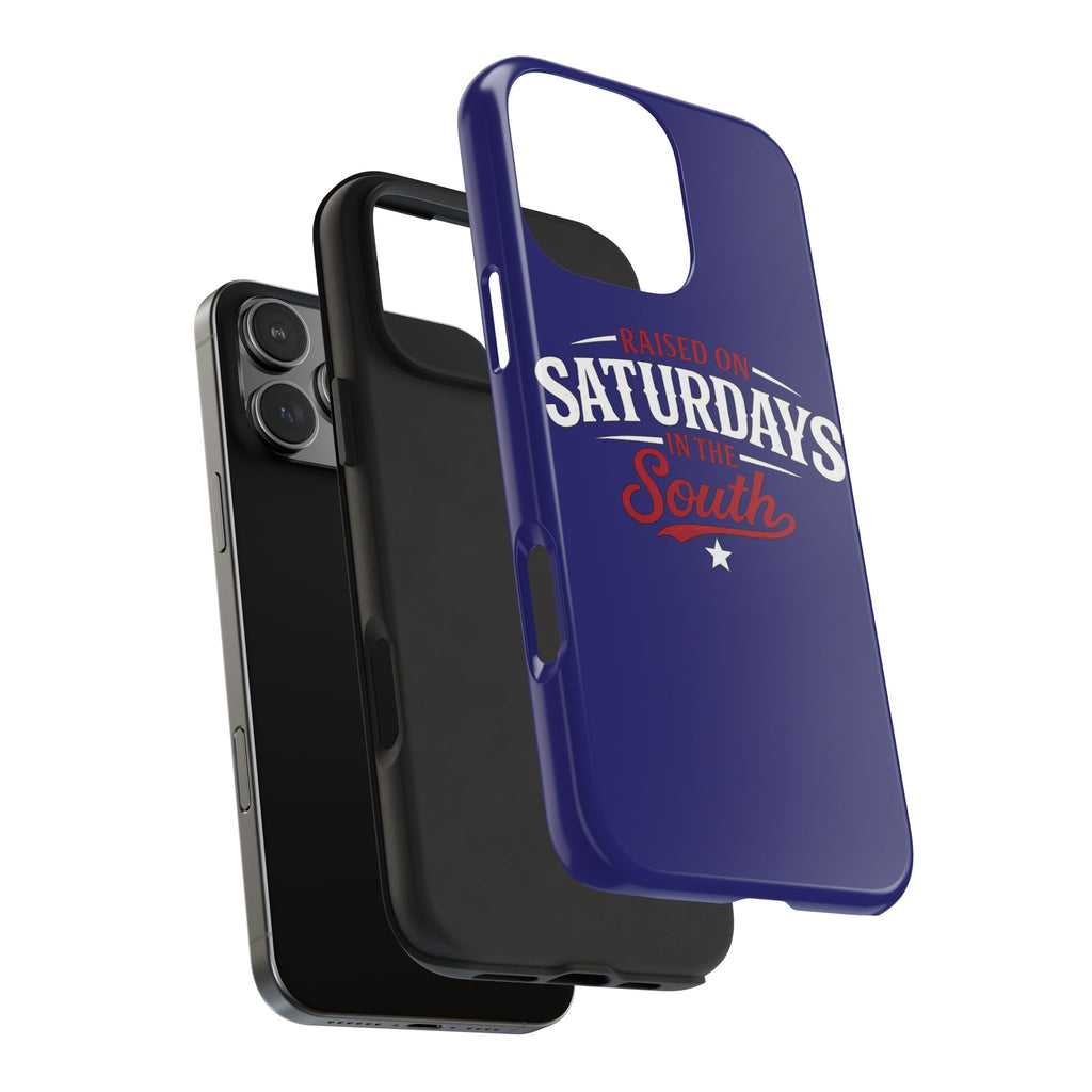 Raised on Saturdays in the South Phone Case-(blue)