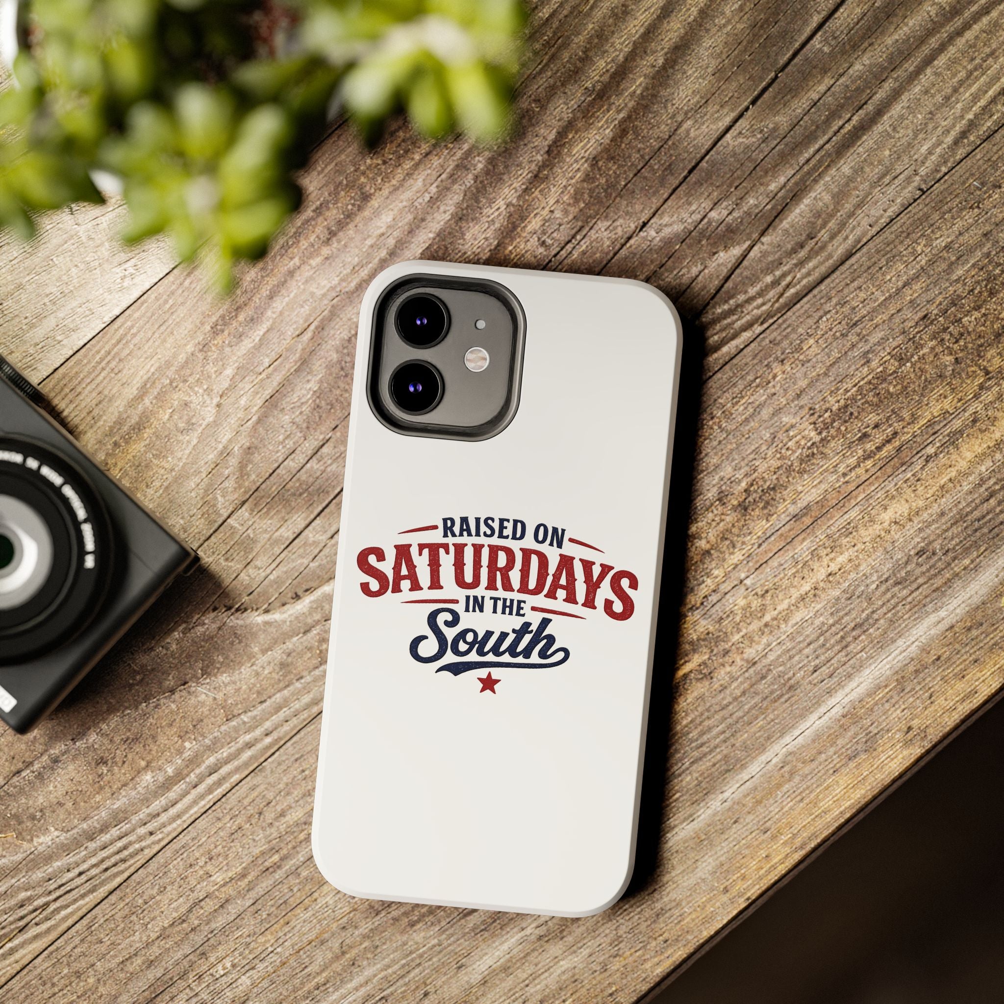 Raised On Saturdays In The South Phone Case- (white)