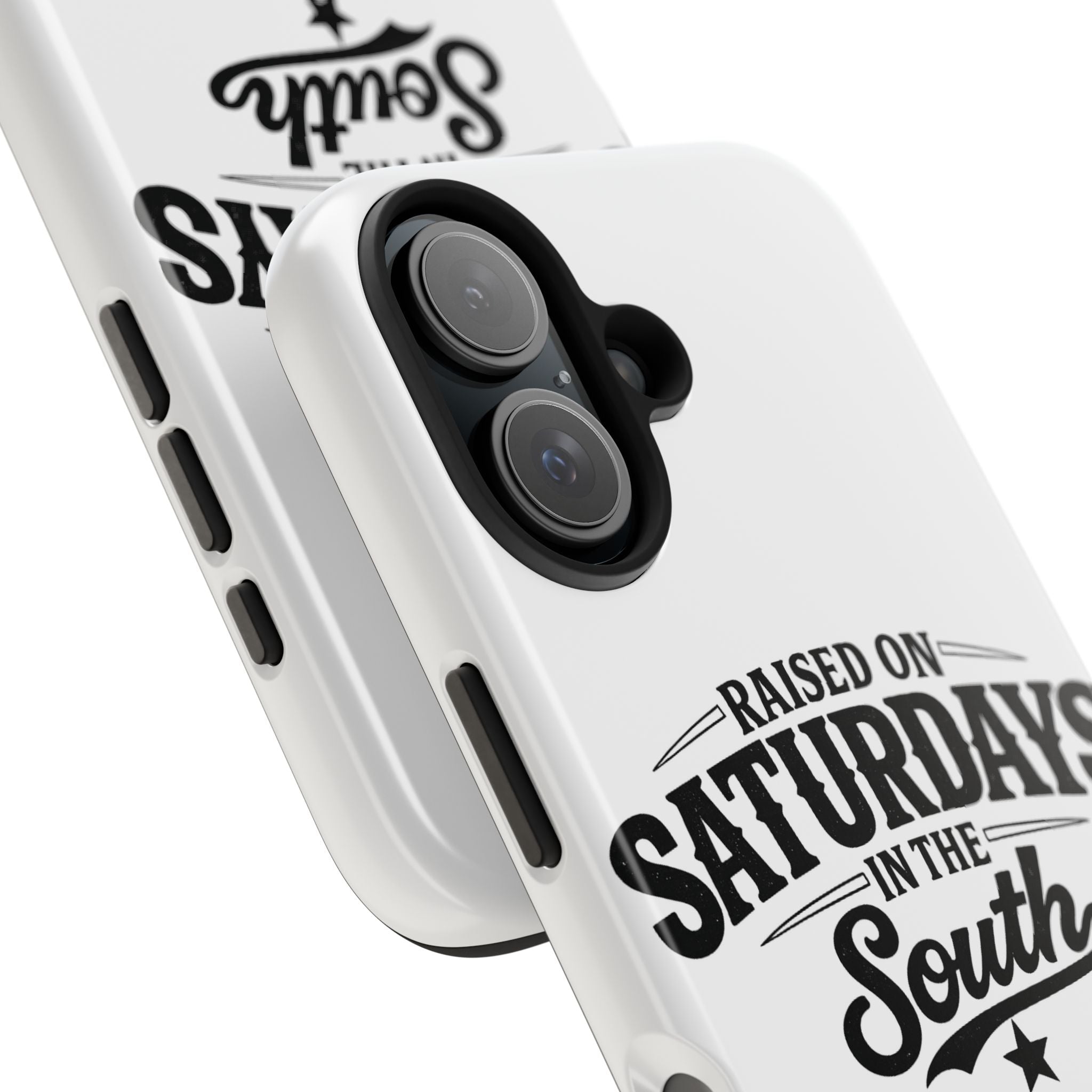 Raised On Saturdays In The South Phone Case-(white)