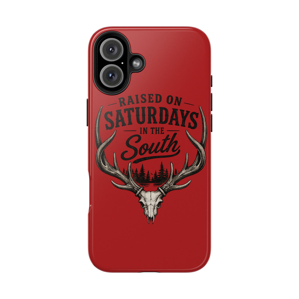 Raised On Saturdays In The South Phone Case-Spread Runs Deep In The Woods-(red)