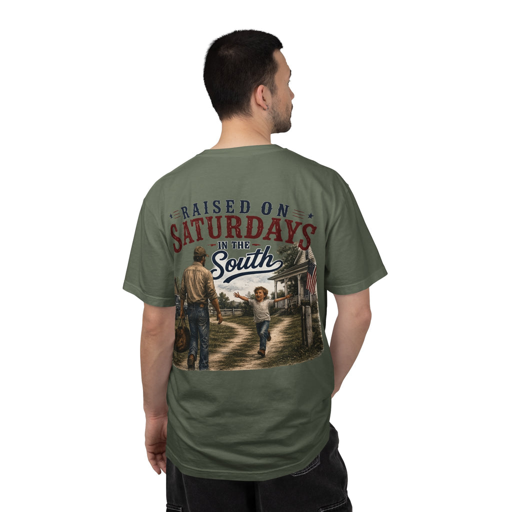Raised On Saturdays In The South T-Shirt Boy Dad-"Daddy's Home"