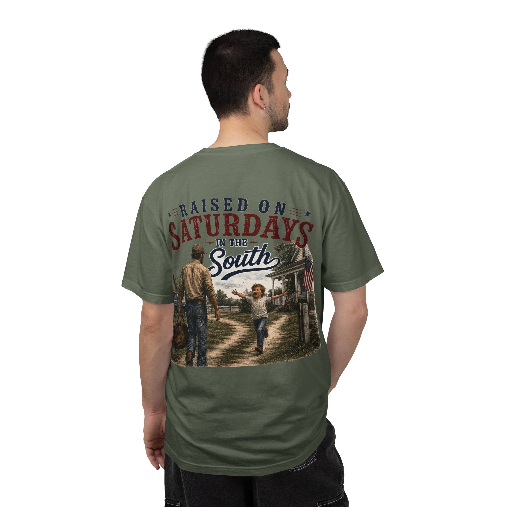 Raised On Saturdays In The South T-Shirt Boy Dad-"Daddy's Home"