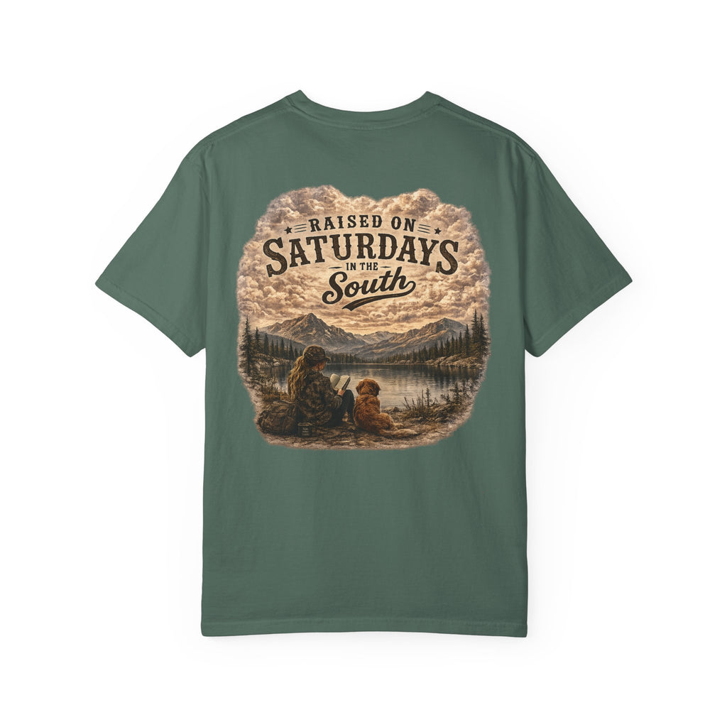 Raised On Saturdays In The South T-Shirt — Relaxing Saturday Morning In The Mountains